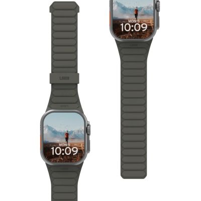 3. UAG Pathfinder - Silikon-Doppelseiten-Magnetarmband für Apple Watch Serie: 1-3, 42 mm / Serie 4-6 & SE 1-2, 44 mm / Serie 7-9, 45 mm / Serie 10, 46 mm / Ultra 1-2, 49 mm (oliv/rost)