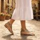 8. Damen-Sandalen aus durchbrochenem Schlangenleder in Gold, M.Daszyński MR24148-2