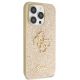 4. Guess GUHCP14LHG4SGD Hülle für iPhone 14 Pro – Gold Glitter Script Big 4G