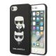 Karl Lagerfeld KLHCI8SAKICKCBK iPhone 7/8 / SE 2020 / SE 2022 schwarz/schwarz Hardcase Saffiano Karl&Choupette Head