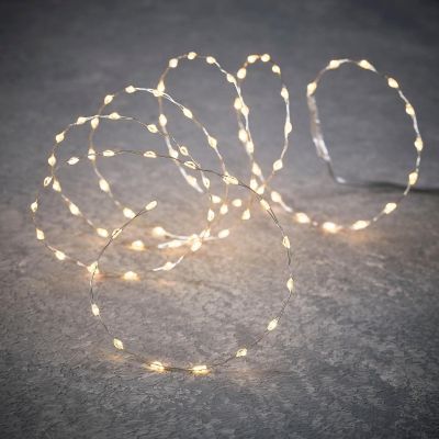 2. Batteriebetriebene Lichterkette mit 90 weißen LEDs, blinkend, Luca