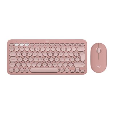 2. Logitech Pebble 2 Combo Tastatur und Maus (universell, kabellos per Funk + Bluetooth, QWERTZ-Tastatur, amerikanische und internationale Tastatur, Pink)