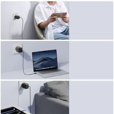 5. Joyroom JR-TCG17 45W 2 x USB-C Wandladegerät (EU-Stecker) - schwarz