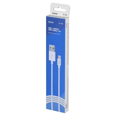 4. SAVIO CL-123 Kabel (Micro USB - USB 2.0; 1 m; weiß)