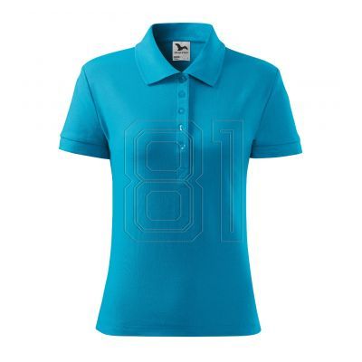 2. Malfini Cotton W MLI-21344 Türkisfarbenes Poloshirt