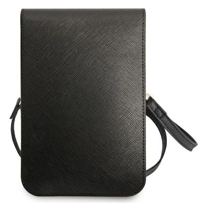5. Guess Handtasche GUWBSATMBK schwarz / schwarzes Saffiano-Dreieck