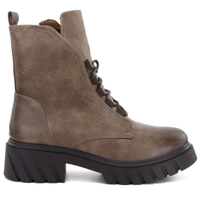 2. Damen-Stiefeletten mit Blockabsatz und Plateau, beige Jezzi MR2502-9