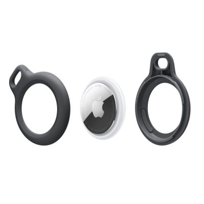 2. Tech-Protect Rough Hülle für Apple AirTag mit Ring – Schwarz