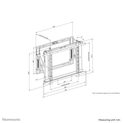 15. Neomounts WL95-800BL1 Schildhalterung 177,8 cm (70") Schwarz