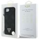 8. Guess Grained Hot Stamp Peony Triangle Logo MagSafe Case für iPhone 16e - Schwarz