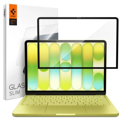 Spigen Glas.tR Slim FC Displayschutzfolie aus gehärtetem Glas für MacBook Neo 13" 2026 - Schwarz
