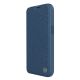3. Nillkin Qin Cloth Pro Case Hülle für iPhone 14 Plus Kamera Cover Holster Cover Flip Case Blau