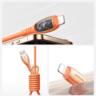 6. Joyroom S-A59 Vibrant Series 3A USB-A - Lightning Kabel 1,2 m - orange
