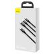 7. Baseus Rapid Series 3in1 USB-C – USB-C/ Lightning /Micro-USB-Kabel 20 W PD 1,5 m – Schwarz