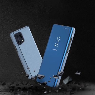 8. Clear View Case Hülle für Oppo Find X5 Pro Hülle mit Klappe schwarz