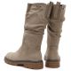 5. Warme Damenstiefel aus geknittertem Wildleder, beige, M.Daszyński SA259-3