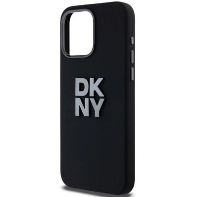 6. DKNY Liquid Silicone Metal Logo Hülle für iPhone 15 Pro – Schwarz