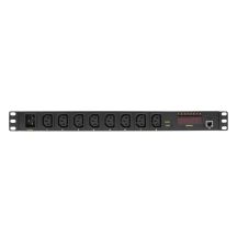 LogiLink PDU8P01 PDU-Stromverteilungseinheit mit 8 Netzwerkanschlüssen, 1 HE, Schwarz