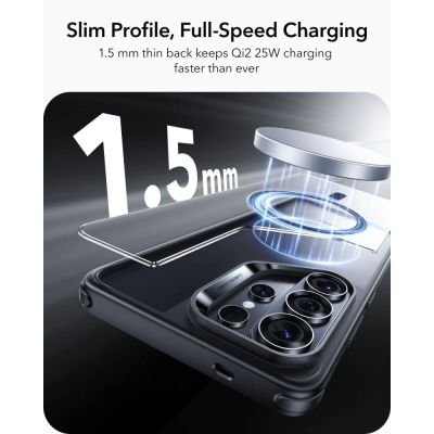 5. ESR Classic Hybrid MagSafe Hülle für Samsung Galaxy S26 Ultra – Transparent Schwarz