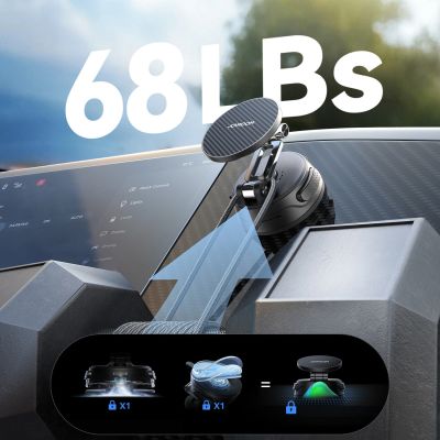9. Joyroom JR-ZS510 Gel-Saugnapf MagSafe Faltbare Autohalterung für Handys - Gunmetal Schwarz