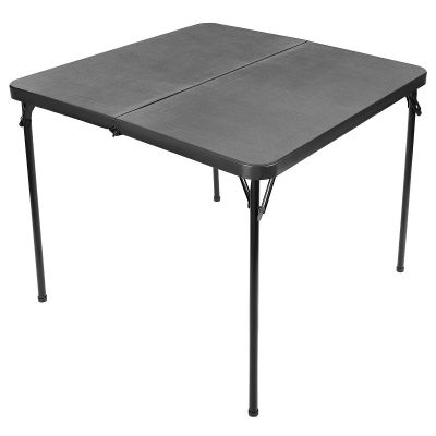 15. TOURISTEN-CATERING-SET, KLAPPTISCH 86,5 x 86,5 x 71 CM UND 4 SCHWARZE STÜHLE