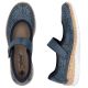 4. Rieker N4299-14 Damen-Schuhe mit Klettverschluss, luftiges Muster, blau