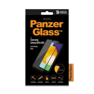 5. PanzerGlass E2E Regular gehärtetes Glas für Samsung Galaxy A03 – mit schwarzem Rahmen