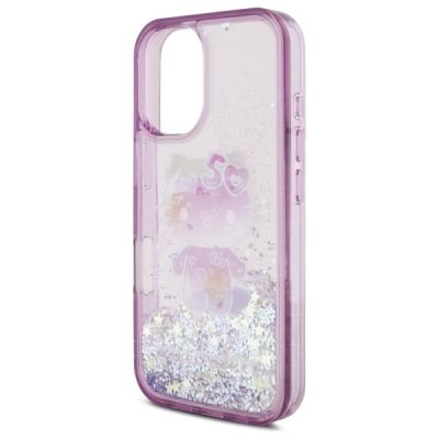 6. Hello Kitty Liquid Glitter 50TH Anniversary Party Hülle für iPhone 16 – Lila