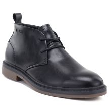 Big Star UU174276 Herren-Ankle-Boots aus Leder, ungefüttert, Schwarz