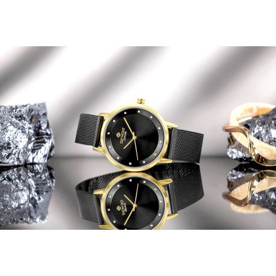 7. Giewont Saphirgold Schwarze Damenuhr GW4130-B4