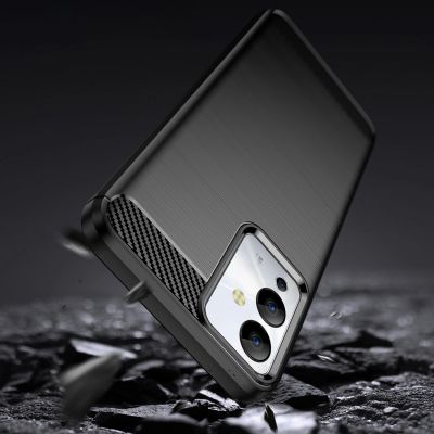 3. Carbon Case Hülle für Infinix Note 12i flexible Silikon Carbon Hülle schwarz