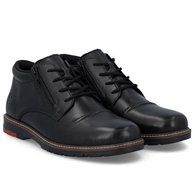 10. Bequeme Herren-Ankle-Boots aus Leder, gefüttert, schwarz, Rieker 10504-00