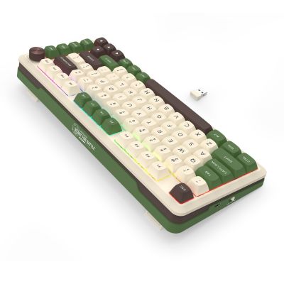 5. REDRAGON K681CGC-RGB-PRO Cyrus Tastatur USB + RF Wireless + Bluetooth Weiß, Grün