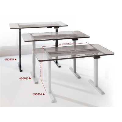 5. Equip 650813 Stehtischgestell, elektrisch betrieben, 2 Beine, Grau