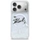 3. Karl Lagerfeld Flüssigglitzer-MagSafe-Hülle mit Karl-Schriftzug-Logo für iPhone 17 Pro – Transparent