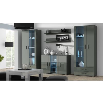 13. Regal 125 cm (2 Stück) SOHO grau matt