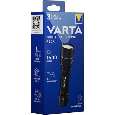 5. Varta Night Cutter Pro F30R Schwarze LED-Handtaschenlampe