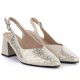 3. Beige Lederpumps mit Riemen, Campbell 35306