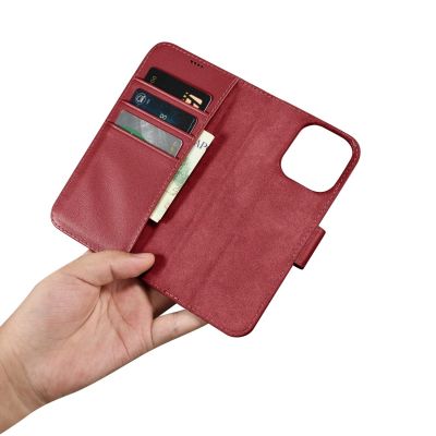 14. iCarer Wallet Case 2in1 Cover iPhone 14 Pro Max Leder Flip Cover Anti-RFID Rot (WMI14220728-RD)