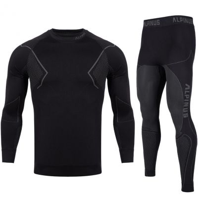 Alpinus Active Base Layer Set schwarz und grau Thermounterwäsche M GT43257