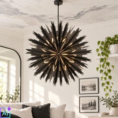 7. SCHNEEFLOCKE HÄNGENDE PAPIERDEKORATION Ø 50 CM MICA – SCHWARZ