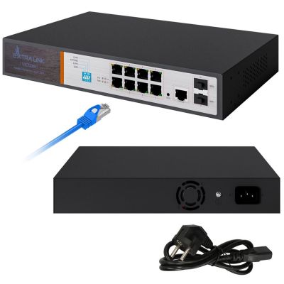 11. Extralink VICTOR | PoE-Switch | 8x Gigabit PoE/PoE+, 2x SFP, 1x Konsolenanschluss, 150 W, Managed