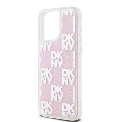 6. DKNY Liquid Glitter Multilogo Hülle für iPhone 15 Pro Max – Pink