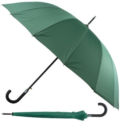 Langer halbautomatischer Regenschirm mit 16 Streben, grün, SEMI LINE