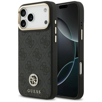 Guess 4G Strass Logo MagSafe Case für iPhone 17 Pro Max - Schwarz