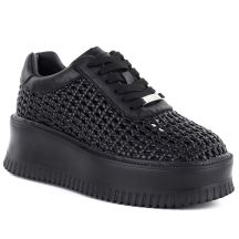 Damen-Sneaker mit Plateausohle, luftiges Design, schwarz, Modell Goe TT2N4043