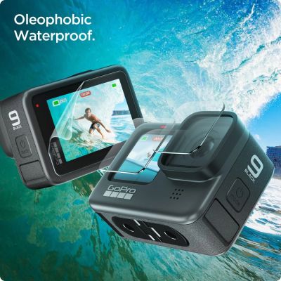 6. Spigen Glass.tR Slim gehärtetes Glas + Folie 2er-Set für GoPro Hero 9/10/11/12 – Transparent