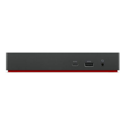 4. Lenovo ThinkPad USB-C Universal-Dockingstation (EU-Version) – Ethernet-LAN-Anschluss (RJ-45): 1 Anschluss; VGA-Anschluss (D-Sub): 1 Anschluss; DisplayPort: 2 Anschlüsse; USB 3.0 (3.1 Gen 1) Typ-C: 1 Anschluss; USB 3.0 (3.1 Gen 1) Anschlüsse: 3 Anschlüsse