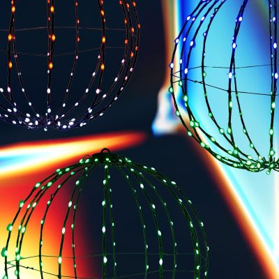 17. Hängende Dekokugel, 168 LEDs, RGB, 40 cm