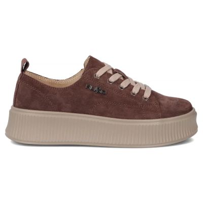 2. Braune Damen-Sneaker aus Leder mit Plateausohle, Modell Filippo DP7982